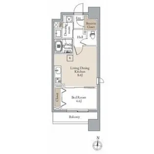 レジディア仙台北四番丁プレイス【3階】の間取り