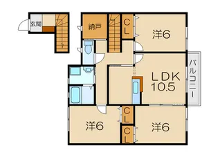 滋賀県東近江市建部日吉町【アパート】の間取り