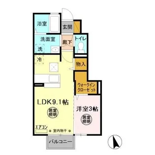 シェリール蔵前A【1階】の間取り