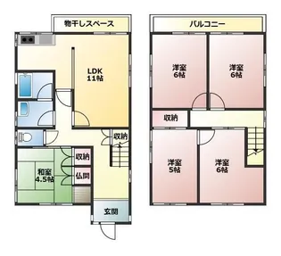 滋賀県彦根市池州町【一戸建】の間取り