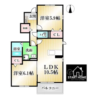ル・グラン矢三I【1階】の間取り
