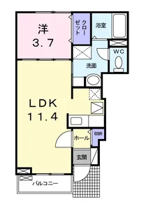 柳の里A【1階】の間取り