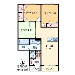 BORIKIいちかわ 北棟【1階】の間取り