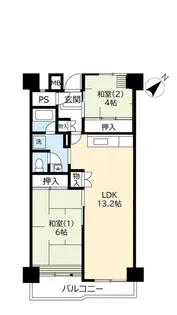 UR武庫川【6階】の間取り