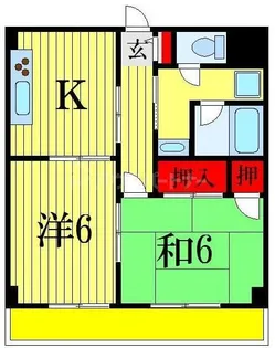 サンハイム原木中山【3階】の間取り