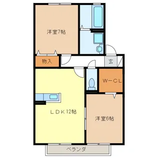 セジュールオリオン C棟【2階】の間取り