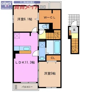 HALO A棟【2階】の間取り