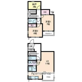 東京都世田谷区桜3【一戸建】の間取り