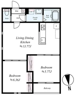 GRADUS中河原【3階】の間取り