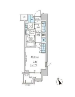 パークアクシス芝浦【8階】の間取り