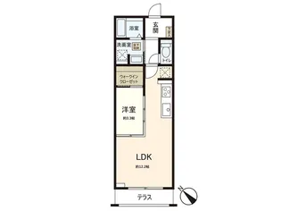 1LDKの間取り画像