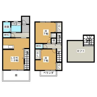 2LDKの間取り画像