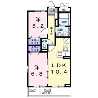 滋賀県東近江市沖野4【アパート】の間取り