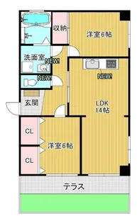 シャトレ矢向【1階】の間取り