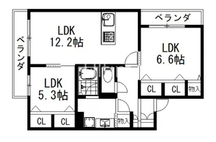 ミラーエステート イーストビル【2階】の間取り
