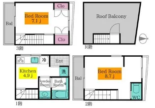 東京都江東区大島4【一戸建】の間取り