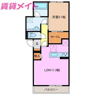 ディーシャンブル川原町【1階】の間取り