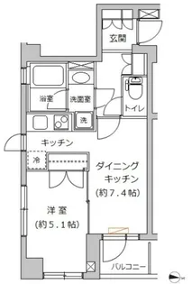 エスコートノヴェル白金高輪【2階】の間取り