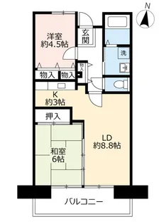 URアーベイン東三国【1階】の間取り