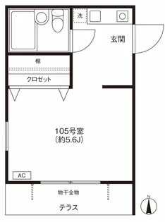七里ガ浜海岸目のまえ♪海が見えるお部屋。サーフコースト【1階】の間取り
