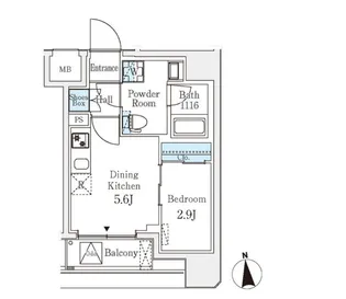 クラリティア文京湯島【2階】の間取り