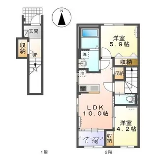 今伊勢町宮後字芝野新築アパート【2階】の間取り