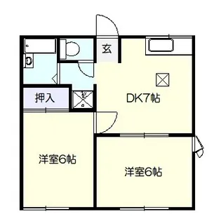 タウンハイツ富士見【1階】の間取り
