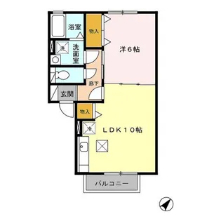 メルベーユ尾崎【1階】の間取り