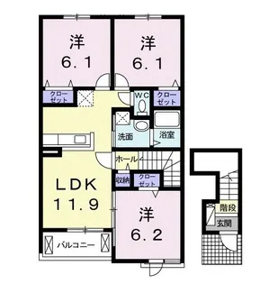 ルーベル宇多津I【2階】の間取り