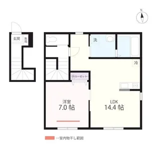 QUIET CRAB HOUSE mix西谷A号棟(仮)【2階】の間取り