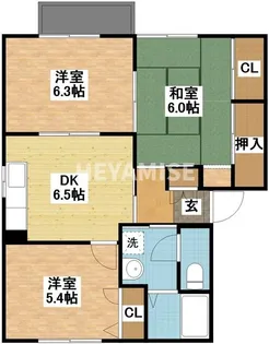 レオン西郷台B棟【2階】の間取り