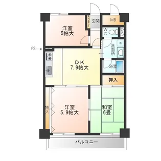 シティコーポ鯛取【3階】の間取り