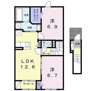 ザ グランデ 松ケ枝館A【2階】の間取り