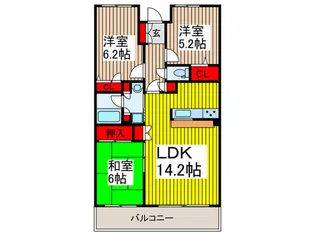 浦和トーユーハイツ【3階】の間取り
