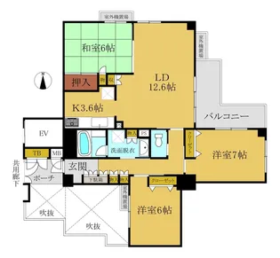 レフィナード嵐山【5階】の間取り