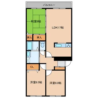 フラットフォーレスト本通【2階】の間取り