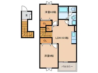 カスミハイツ【2階】の間取り