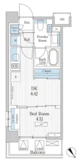 パークアクシス門前仲町テラス【2階】の間取り