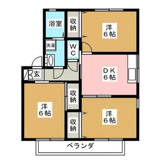 ファミールF B棟【2階】の間取り
