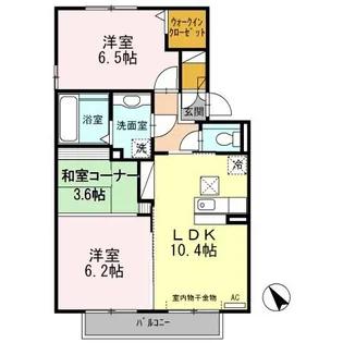 サンヒルズ A棟【1階】の間取り