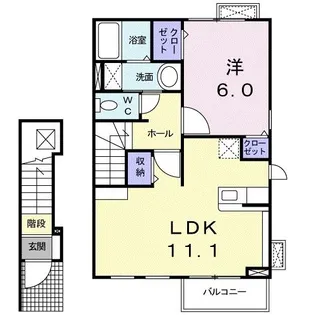 フレグランス壱番館【2階】の間取り