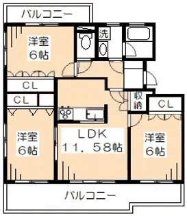 サンヴィスタ烏山【1階】の間取り