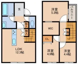 CASA+SOUTH【1階】の間取り