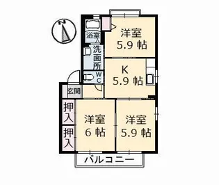 シャーメゾンII番館【1階】の間取り