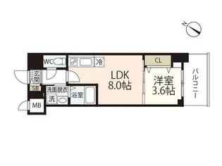 S-RESIDENCE広島駅enable【6階】の間取り