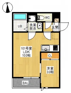 GRANDTIC 奥田【1階】の間取り