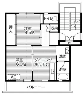 ビレッジハウス西那須野2号棟【1階】の間取り