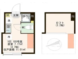 クレセール新小岩【1階】の間取り