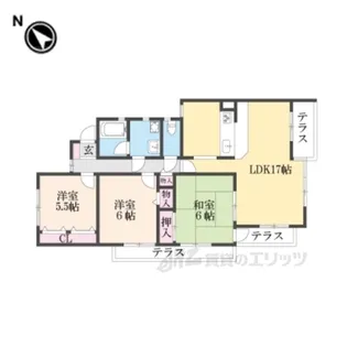 富雄サンパレス1号館【2階】の間取り