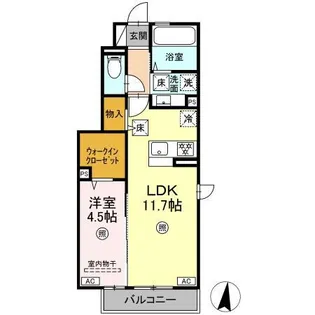 ミモザ熊本駅北【1階】の間取り